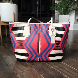 Coach Coachella 2015 Fire Dance Leather Tote Purse Limited Edition Festival Boho